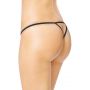 Mini stringi z cyrkoniami i wycięciem SoftLine 2461 czarne S/L - 2