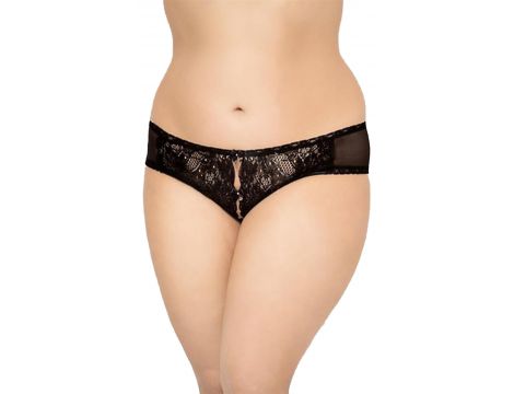 Stringi Plus Size SoftLine Collection koronkowe czarne 3XL