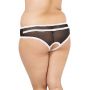 Stringi erotyczne siateczkowe z kokardką SoftLine 2471 czarne 3XL - 2