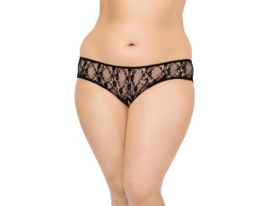 Stringi koronkowe z wycięciem serca SoftLine 2472 czarne XL