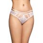 Stringi transparentne siateczkowe koronkowe SoftLine 2490 białe S/M - 2