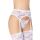 Koronkowy pas do pończoch z stringami SoftLine 3305 biały S/M