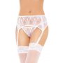 Koronkowy pas do pończoch SoftLine 3311 biały S/M - 2