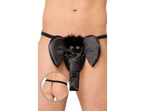 Stringi męskie z motywem słonia SoftLine 4416 czarne S/L