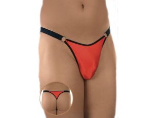 Seksowne męskie stringi SoftLine czerwono czarne S/L