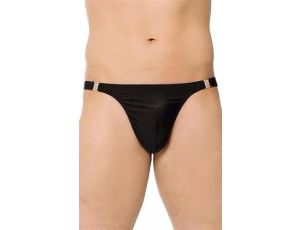 Stringi satynowe z rozpięciami SoftLine 4432 czarne L