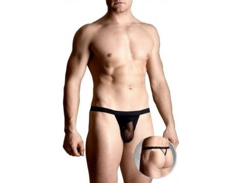 Męskie stringi z siatką SoftLine Collection czarne XL