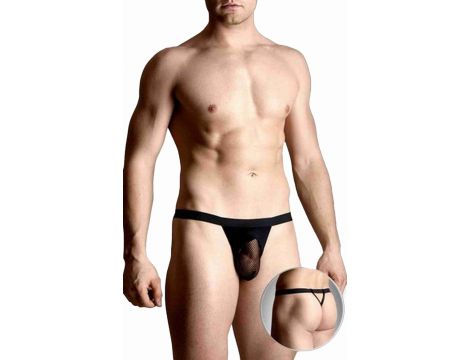 Seksowne stringi męskie na szerokiej gumie SoftLine czarne M/L