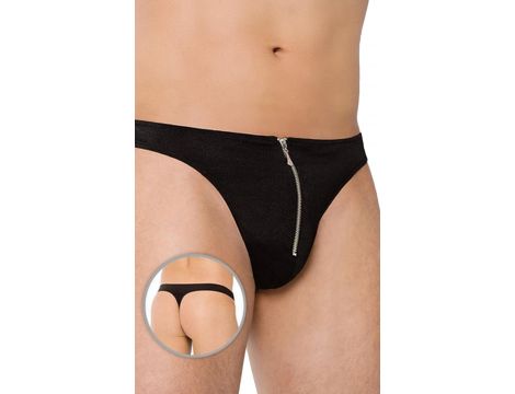 Męskie stringi z błyskawicznym zamkiem SoftLine 4501 czarne XL