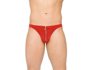 Stringi męskie z błyskawicznym zamkiem SoftLine 4501 czerwone XL