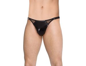 Stringi męskie wycięte SoftLine 4518 czarne M/L