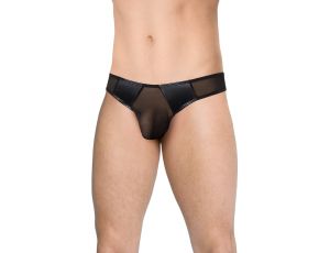 Stringi męskie wycięte SoftLine 4519 czarne M/L