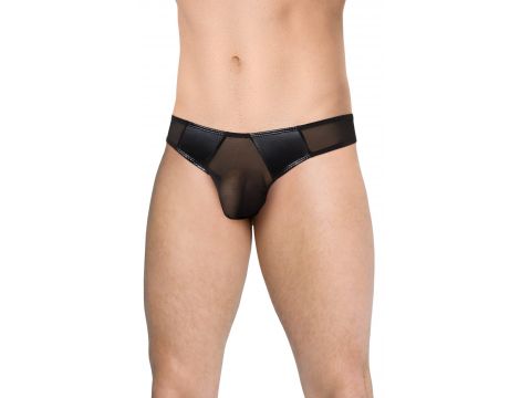Stringi męskie wycięte SoftLine 4519 czarne M/L