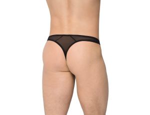 Stringi męskie wycięte SoftLine 4525 czarne M/L