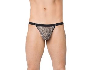 Bardzo wycięte stringi męskie SoftLine 4528 szary panter OneSize
