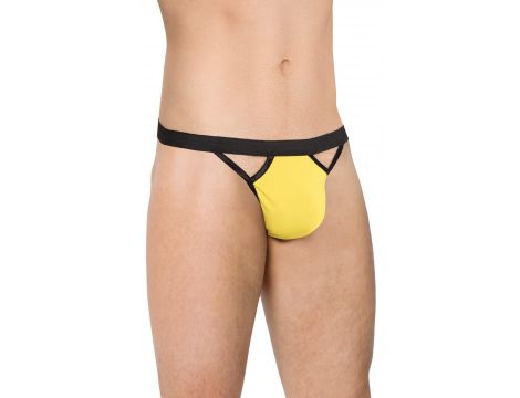 Stringi męskie wycięte SoftLine 4530 żółte OneSize