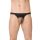 Stringi męskie ze wzorem zebry SoftLine 4532 czarne OneSize