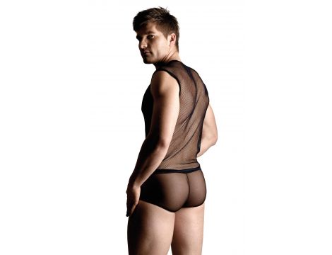 Net set - shirt and thong - black XL - 2