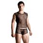 Net set - shirt and thong - black XL - 2