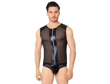 Seksowna koszulka i szorty siateczkowe SoftLine Collection czarne XL