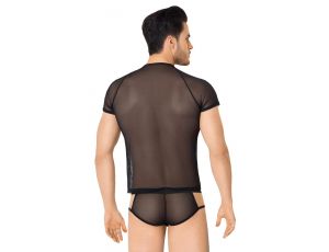 Siateczkowa koszulka i szorty SoftLine 4607 czarne XL