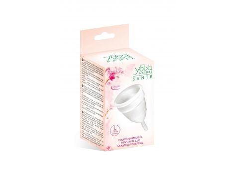 Kubeczek menstruacyjny Yoba silikonowy biały L 77 mm - 2