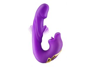 Wibrator króliczek Yoba Kissy 3w1 fioletowy USB 17,6 cm