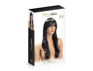 Peruka długa Brenda Brun czarna z grzywką World Wigs