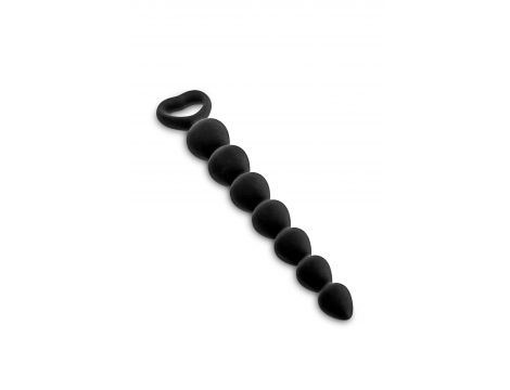 Pręt analny siedmiopoziomowy silikonowy Glamy czarny mały 18 cm - 3