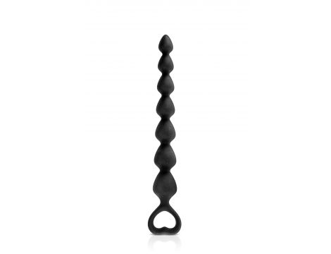 Pręt analny siedmiopoziomowy silikonowy Glamy czarny mały 18 cm - 2