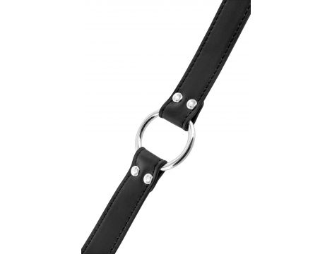 Knebel z metalowym pierścieniem Fetish Tentation czarny 48 mm - 2