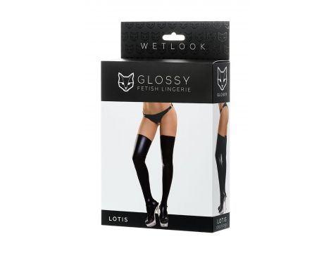 Pończochy błyszczące Wetlook Glossy Lotis czarne M - 3