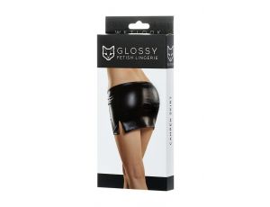 Błyszcząca mini spódniczka Wetlook Glossy CAMREN czarna M