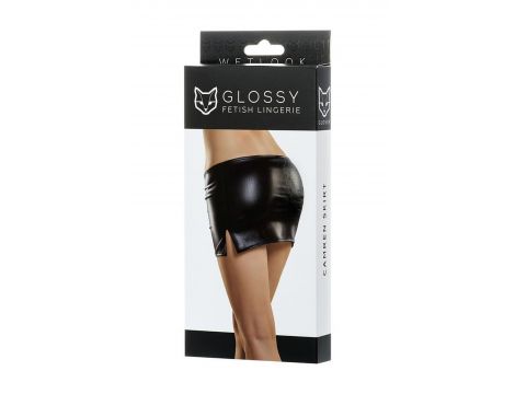 Mini spódniczka błyszcząca Wetlook Glossy CAMREN czarna S - 3