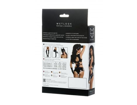Błyszczący komplet Wetlook Glossy Halle czarny L - 2