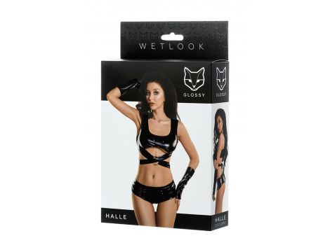 Błyszczący komplet Wetlook Glossy Halle czarny M - 3