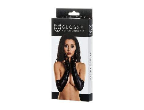 Błyszczące rękawiczki Wetlook Glossy SELINA czarne L - 3