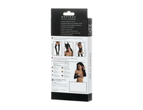 Błyszczące Mitenki Wetlook Glossy Czarne XL - 2