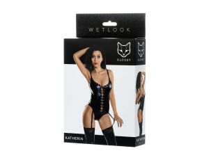 Body erotyczne Glossy Katherin czarne L