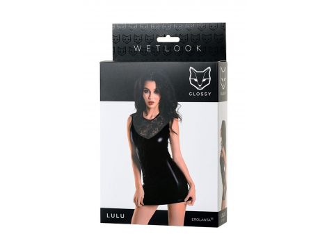 Sukienka wetlook Glossy Lulu czarna S - 6