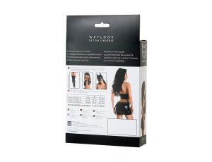 Komplet bielizny wetlook błyszczący Gigi Glossy czarny L