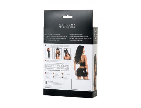 Komplet bielizny wetlook błyszczący Gigi Glossy czarny L