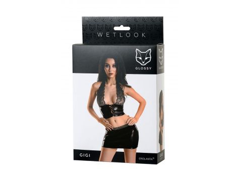 Komplet bielizny Wetlook Gigi Glossy czarny M - 3