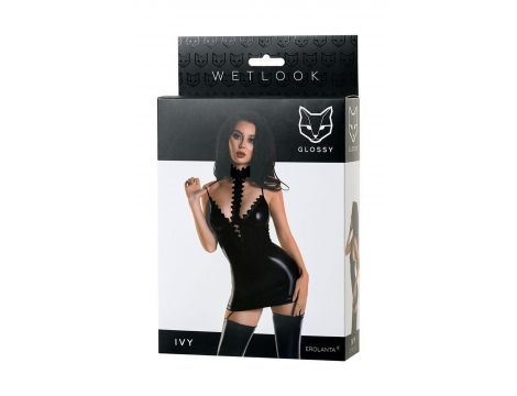Sukienka wetlookowa Ivy Glossy czarna L - 4