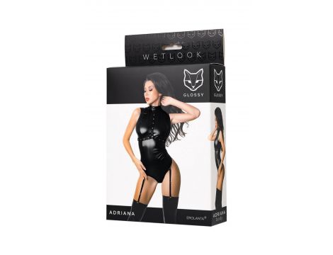 Body Wetlook Glossy Adriana czarne XL - 4