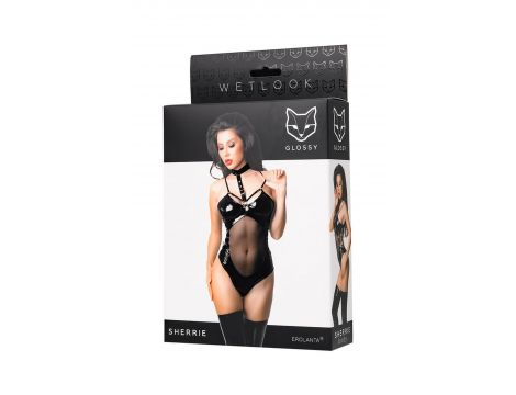 Body wetlook Sherrie Glossy czarne S - 5