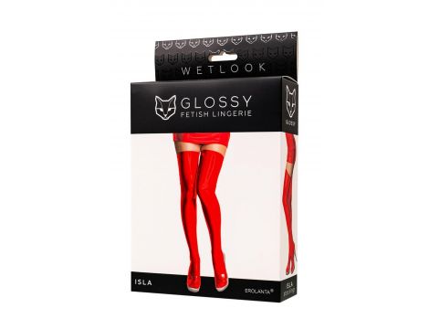 Pończochy Wetlook Glossy Isla czerwone XL - 5