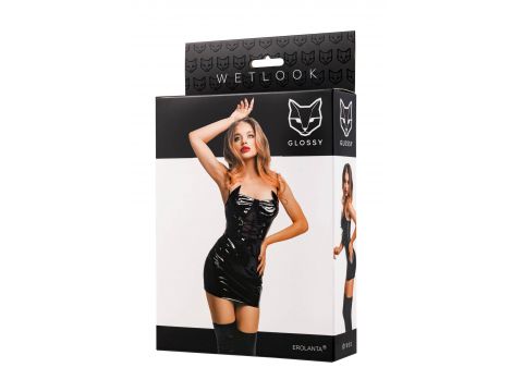 Sukienka wetlook Glossy Mirabell czarna M