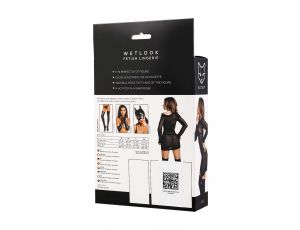 Komplet bielizny Glossy Sheril wetlook czarny XL