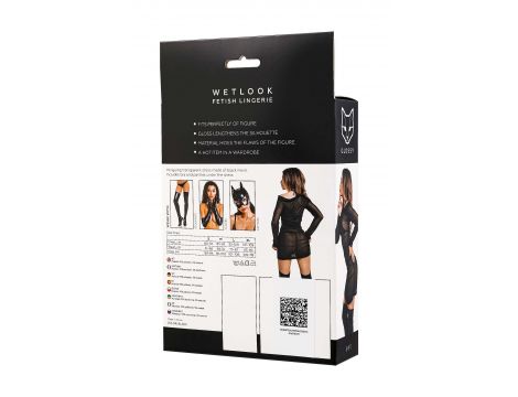 Komplet bielizny Glossy Sheril wetlook czarny XL